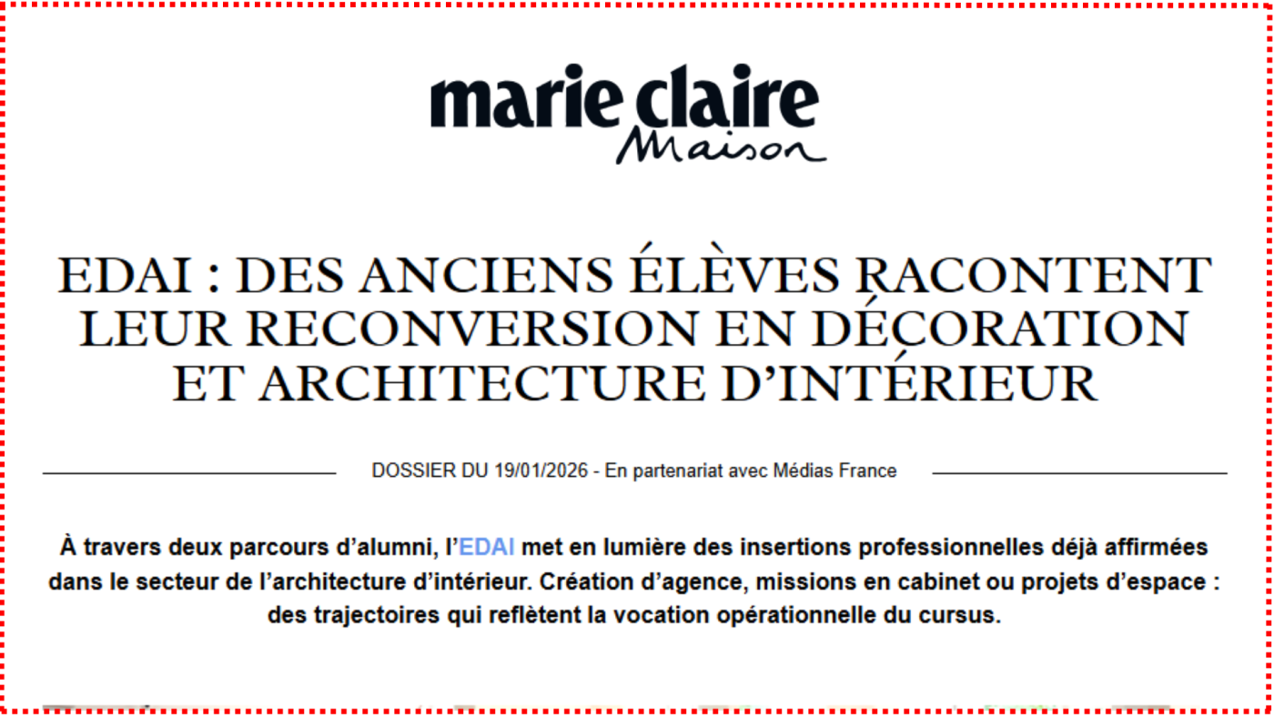 EDAI : des anciens élèves racontent leur reconversion en décoration et architecture d’intérieur